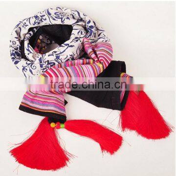 Nice design beautiful canvas scarf hand embroidery scarf design