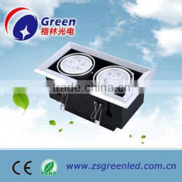 High Quality Two-head Square 2*3W Recessed LED Grill Spotlight