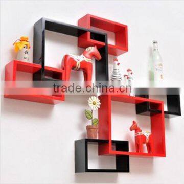 red/black color home decorative cube shelves