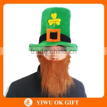 Factory Directly Sale St Patrick's Day Hat With Beard