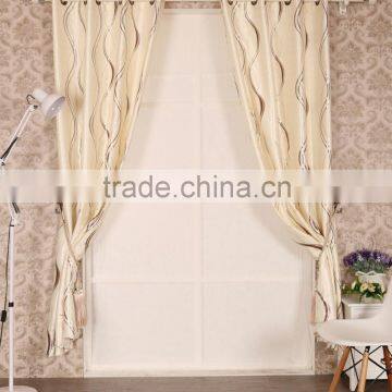 glossy black out with hot stamping silver print flocking eyelet curtain panel