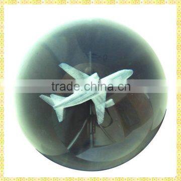 Personalized Clear 3D Airplane Crystal Ball Laser Engraved For New Year Gifts Items