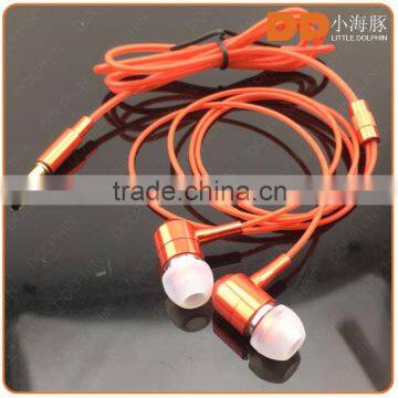 new products 2016 illuminated glowing ear piece metal fluorescence shoelace earphone with microphone