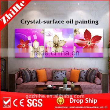 wholesale beautiful flower designs fabric painting with canvas fabric of home decor