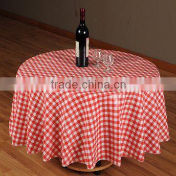 checked plastic table cloth