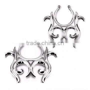 Stainless steel body jewelry non piercing nipple ring