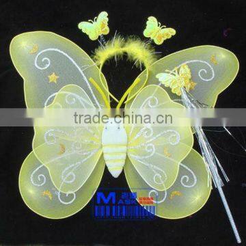 Wholesale butterfly wand and wings Fairy Costume Sets Butterfly Girls Fairy Halloween Costume Wings , Free Shipping