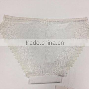 Europe Style White Colour Sexy Lace Milk Silk Briefs Panty Ladies Beautiful Undergarment photo-6