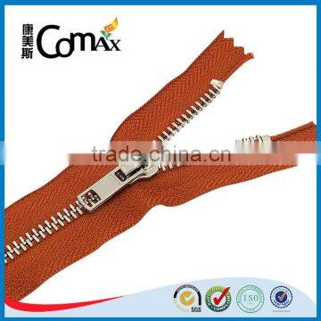 Fashion silver teeth custom metal zipper for shoes