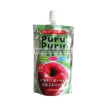 Drinking Konjac Jelly [APPLE] contained Dietary Fiber Collagen Hyaluronic Acid: World Gate certified HALAL JAPAN
