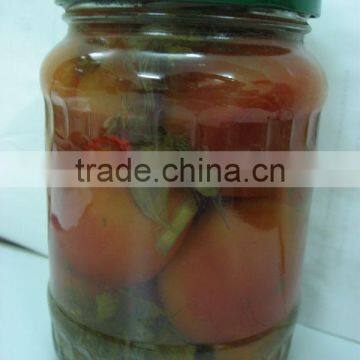 Pickled tomato in jars