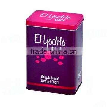 cafe rectangular tin box with beautiful printing