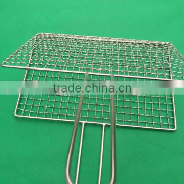 barbeque grill mesh with flat handle/korea barbeque mesh/BBQ net