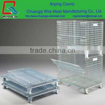 Industrial folding metal storage cage