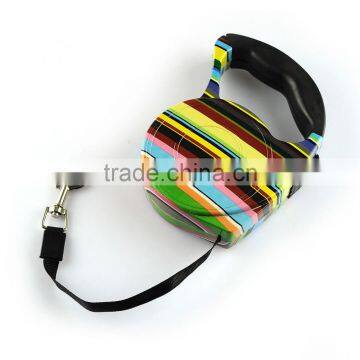 Colorful Stripes Pattern Retractable Pet Dog Leash Strap With Control Button photo-4