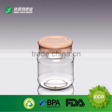 Free samples pet material bottle nuts food storage plastic jar 250g cheap clear empty jam jar