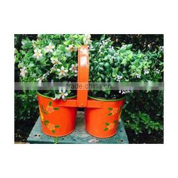 2 Bucket Planter In Orange