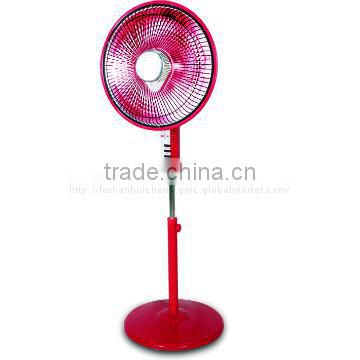 Wide angle oscillation Halogen tube electric Heater Floor stand fan with 2 heating modes and timer has CB,CE certificate