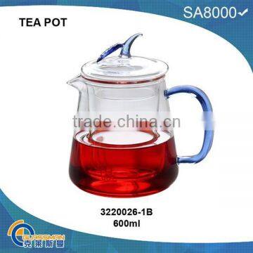 TP026-1BL,GN(500ML),heat resistant glass teapot