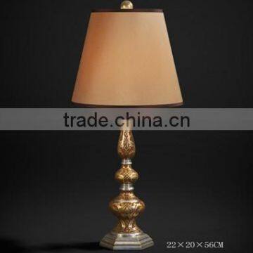 Antique Wood Carved Vase Shaped Table Lamp With Shade, Wooden Desk Lamp Painting With Sexy Leopard, Home Decorative Art & Crafts photo-3