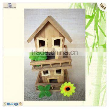 Miniature Decoration Doll Shape Fence Wooden Bird House photo-2