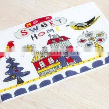 Wholesale Stock Square Home Plush Water Absorption Non-Slip Mat-House Style