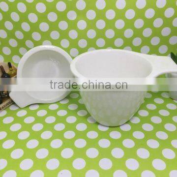 Stocked Popular White Ceramic Bowl Ceramic Dished With Single Handles photo-3