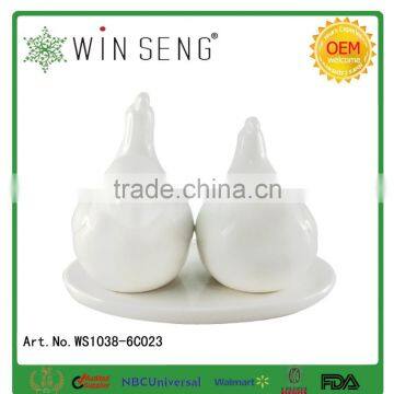 Salt And Pepper Shaker Salt Pepper Bottle With Holder Set Ceramic Crafts photo-3