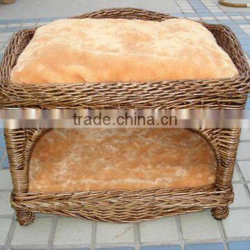 Oval Willow Wicker Dog Bed With Pillow photo-3