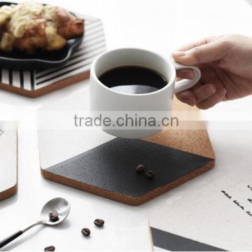 4 pcs Cork Wood Drink print Coaster Tea Coffee Cup Mat Pad