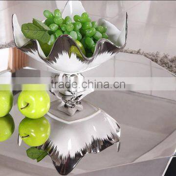 CN8023 Antique Modern Round Silver Mirror Coffee Table With Stools photo-2