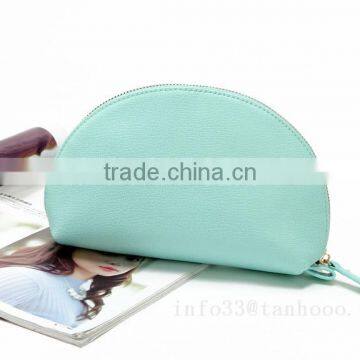 Cosmetic Bag Brass Zipper Top Good PU Leather Hard Cosmetic Bag With Lining photo-2