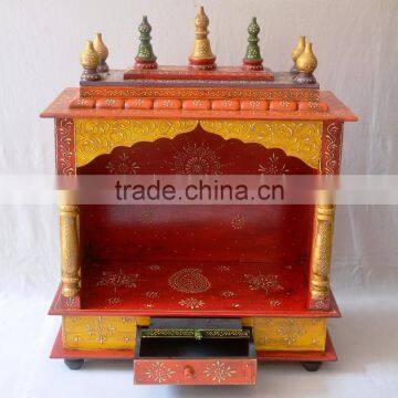 Beautifully Hand Painted Wooden Temple With 1 Drawer photo-2
