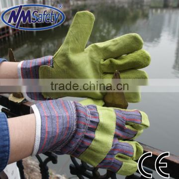 NMSAFETY good Cow Split yellow leather work gloves