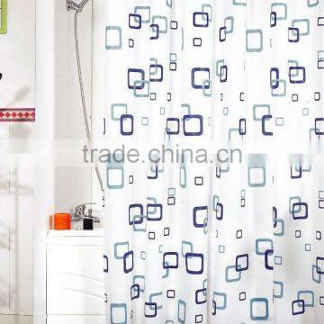 Print PEVA shower curtain and bath accessory