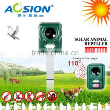 Aosion Advanced Ultrasonic Solar Mole Deterrent & Repeller with LED Light