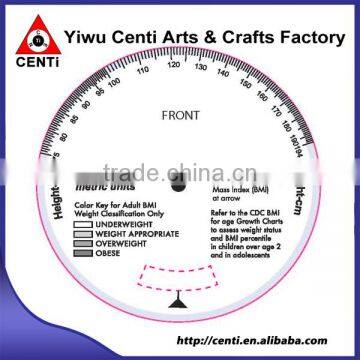 Factory 4 Print Color Customized Body Mass Index Plastic 3 Wheel Calculator
