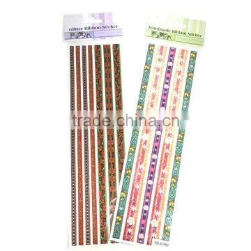 Hot Sale X'mas Glitter Ribbon Sticker, X'mas Season Ribbon Sticker photo-6