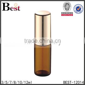 cosmetic packaging cost price amber roll on perfume bottle glass 3ml gold aluminum cover bottle glass bulk buy from china