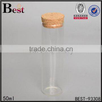 high quality clear empty 50ml 100ml glass bottle with cork screen printing manufacturer factory wholesale