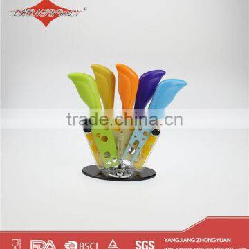 5 Pcs Colorful Non Stick Coating Cheese Knives Set With Acrylic Stand photo-2
