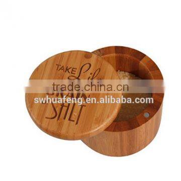 Wholesale bamboo storage container with lid/China Factory/Bamboo jar