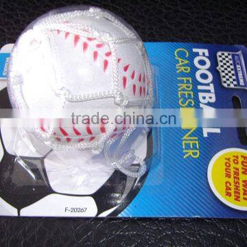 promotional 2018 world-cup retail PU ball car air freshener with net and cupula