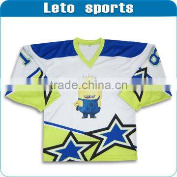 custom made Minion youth ice hockey jersey