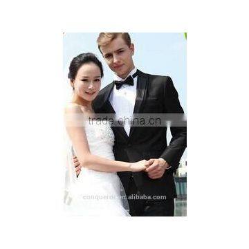 New disign Most popular Black One button Wedding dress suits for men SHT562