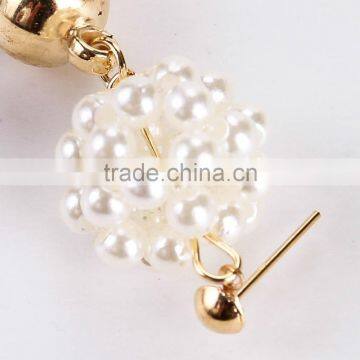 Bohemian Jewelry White Imitation Pearls Tassel Charms Earrings for Women photo-4