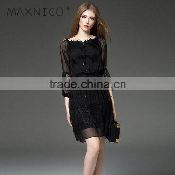 Maxnegio basic lace dress for ladies