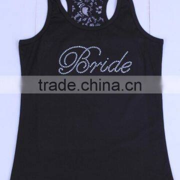Wholesale Sleeveless t Shirt Fashion Womens Custom Embroidery Tank Top Manufacturer photo-3