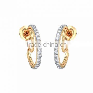 Gold Plated zirconia Hoop Earrings