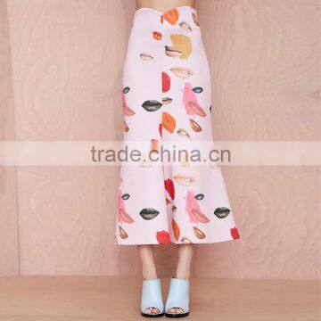 MGOO High Quality Wholesale Women Long Skirts With Block Print Midi High Waist Skirts 15146A360 photo-6